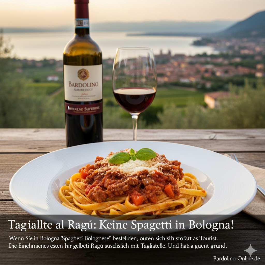 Teller mit Tagliatelle Ragù